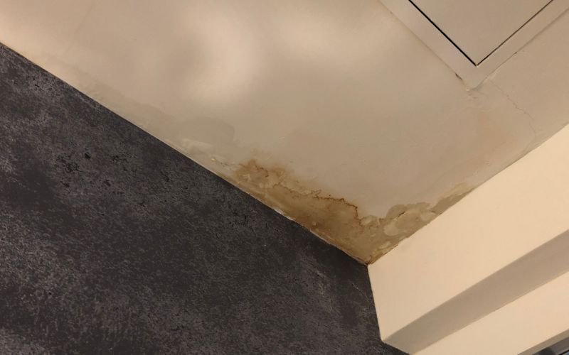 water leak stain