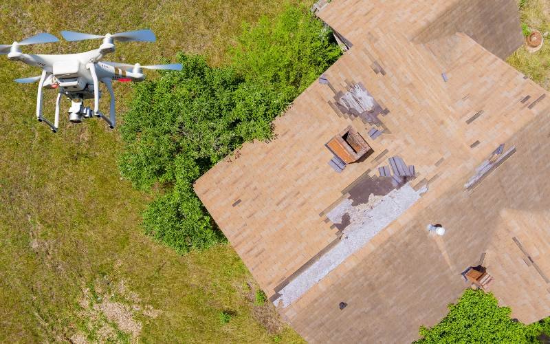 inspection of damaged roof