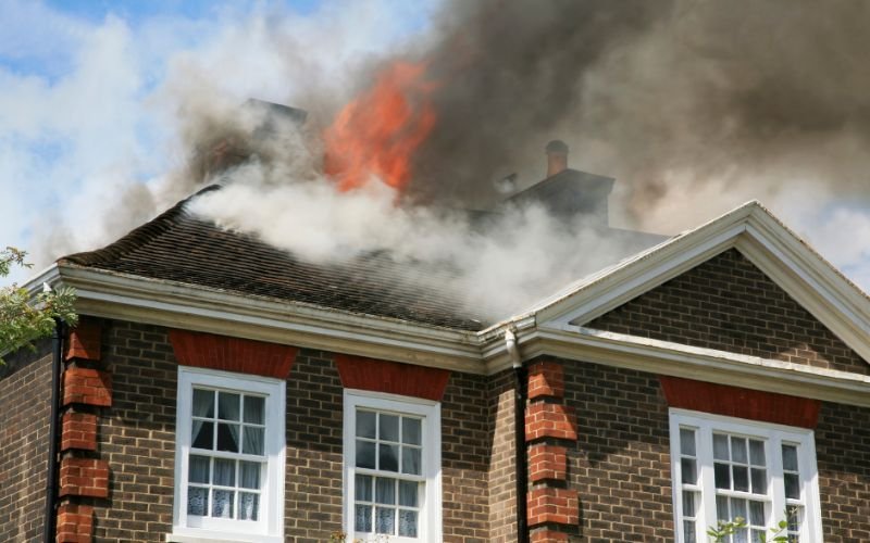 bush fire attack on roof